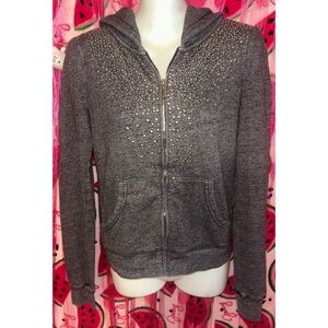 🩶 Vintage Juicy Couture Studded Zip Up Hoodie